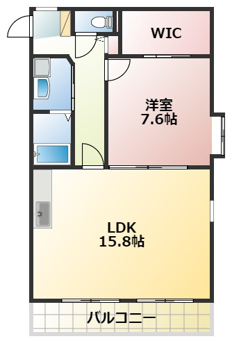 熊本市中央区渡鹿４丁目の賃貸マンションの間取り