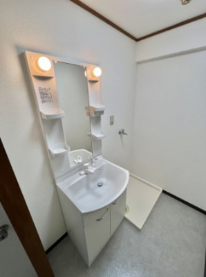 【洗面所】 | メガログリース | 独立洗面代と室内洗濯機置場です