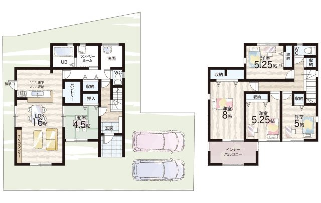 生駒郡斑鳩町龍田　第3期　新築一戸建ての間取り|1号地