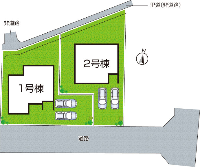 生駒郡斑鳩町龍田　第3期　新築一戸建ての区画図|全2区画