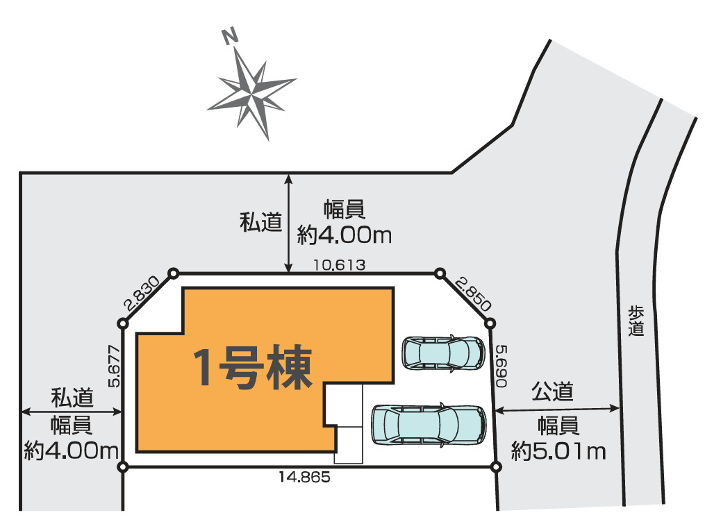 新築/朝霞市根岸台２丁目の区画図|駐車場あり（車種による）