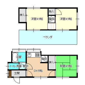 【間取り】 | 中央3丁目貸家