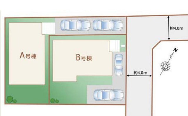 狭山市大字北入曽の新築一戸建の区画図
