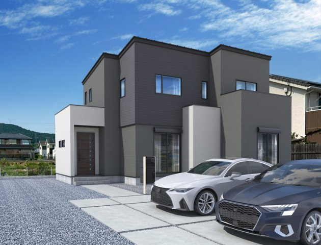 栃木市平井町　新築戸建3-1の外観パース