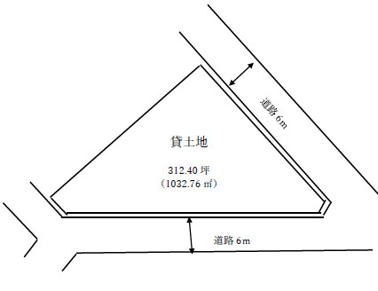 交野市星田北6丁目貸土地56万円の区画図