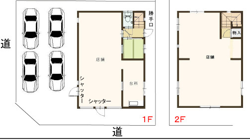 栗東市小柿５丁目の住宅付店舗戸建の間取り