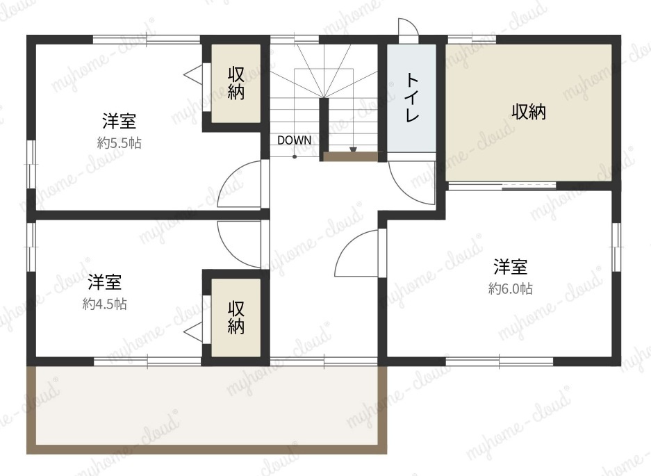 倉敷市児島小川　中古住宅の間取り|２階間取り図。
※図面と現況に相違がある場合、現況を優先します。