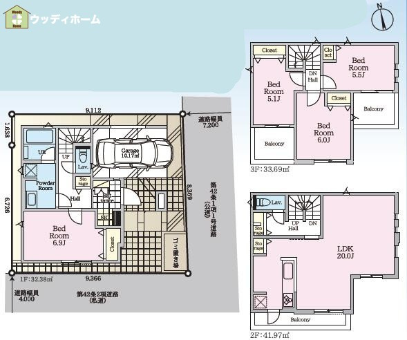 川口市仲町　中古一戸建ての間取り