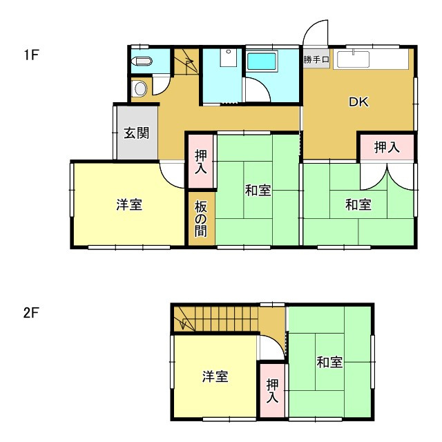 鳥取市滝山中古戸建の間取り
