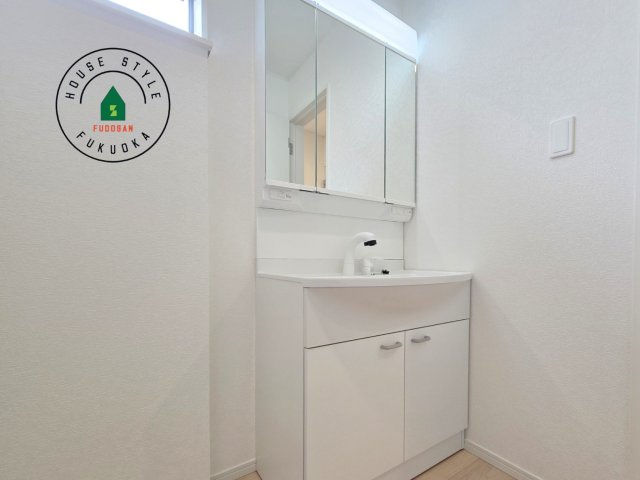 糟屋郡須恵町新原第5-3棟（3号棟）の内観：施工例|洗面所は小さなプライベートスペース。歯磨き、洗顔と毎日施す個人空間。