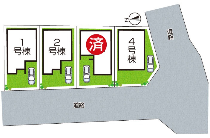 1(土)2(日)現地見学可能！◆八尾市小畑町　全4邸の区画図|全4区画