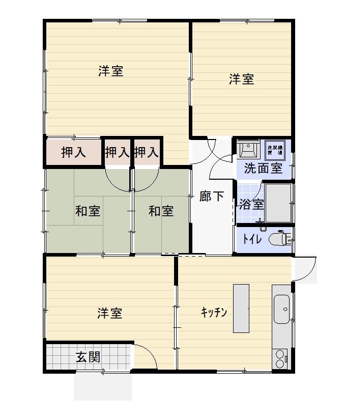 前橋市堤町既存住宅の間取り