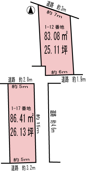 各務原市那加雄飛ケ丘の土地図