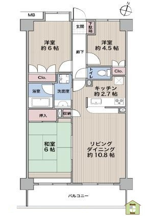 エクレール豊春Ⅲ　中古マンションの間取り