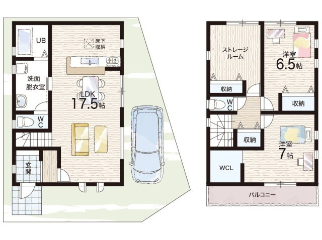 八尾市小畑町　第7期　新築一戸建ての間取り|4号地