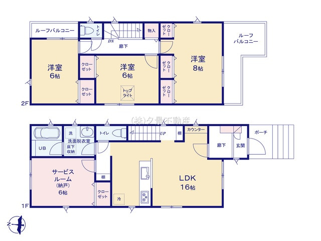《仲介手数料無料》大宮区櫛引町１丁目332-6新築一戸建てグランパティオの間取り