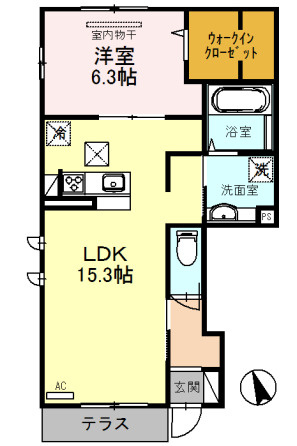 ディアコートKの間取り