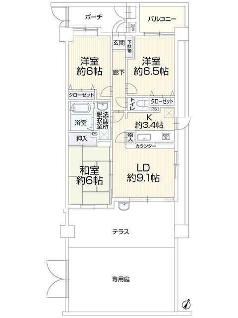 東大和市立野４丁目の中古マンションの外観