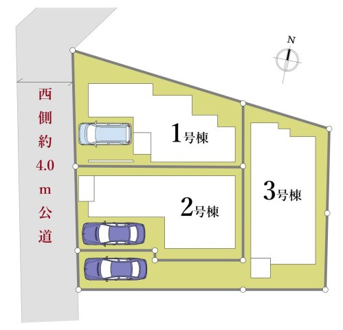 練馬区平和台3丁目 全3棟 2号棟の区画図