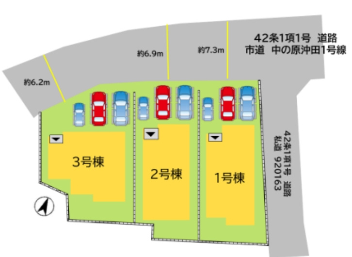 八幡西区中の原3丁目3期の区画図