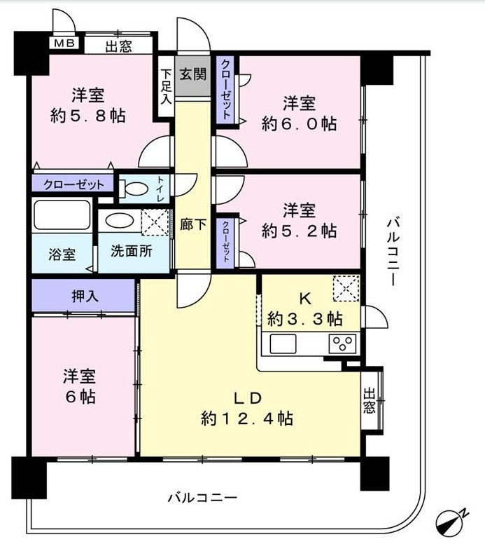 エバーライフ新宮の間取り