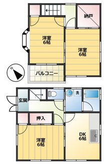 【間取り】 | ハイツさらがい | 3SDK