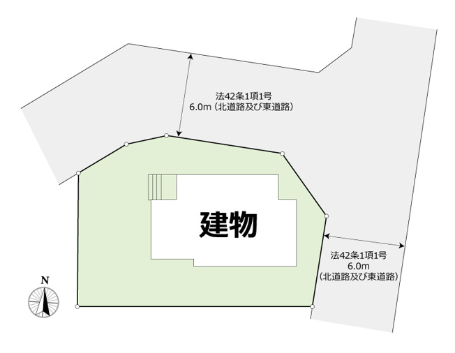 【区画図】 | つくば市学園南1丁目　中古戸建 | 角地で日当たり良好(^^)/