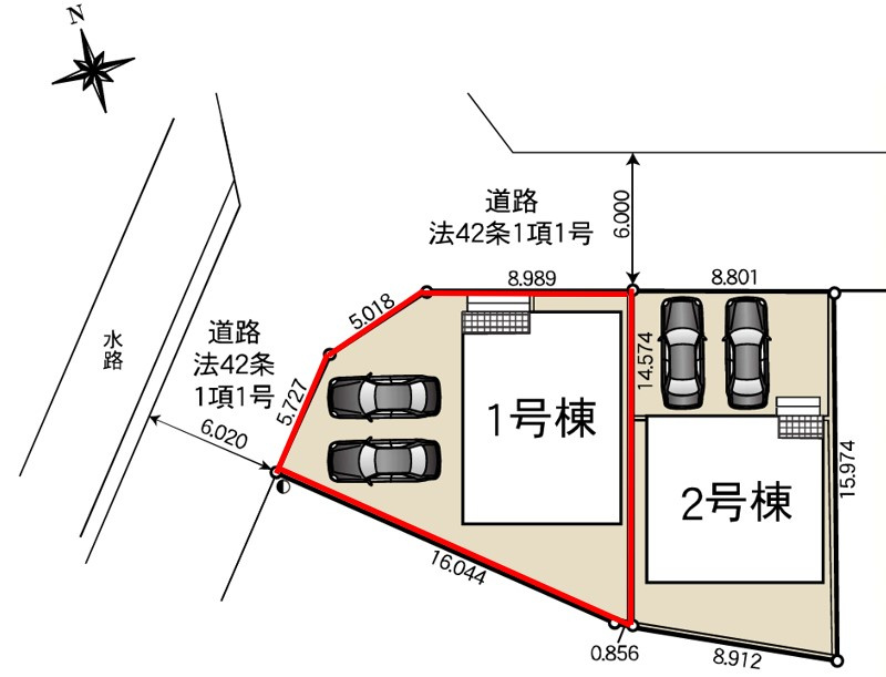 クレイドルガーデン中岡本町第10　１号棟の区画図|１号棟