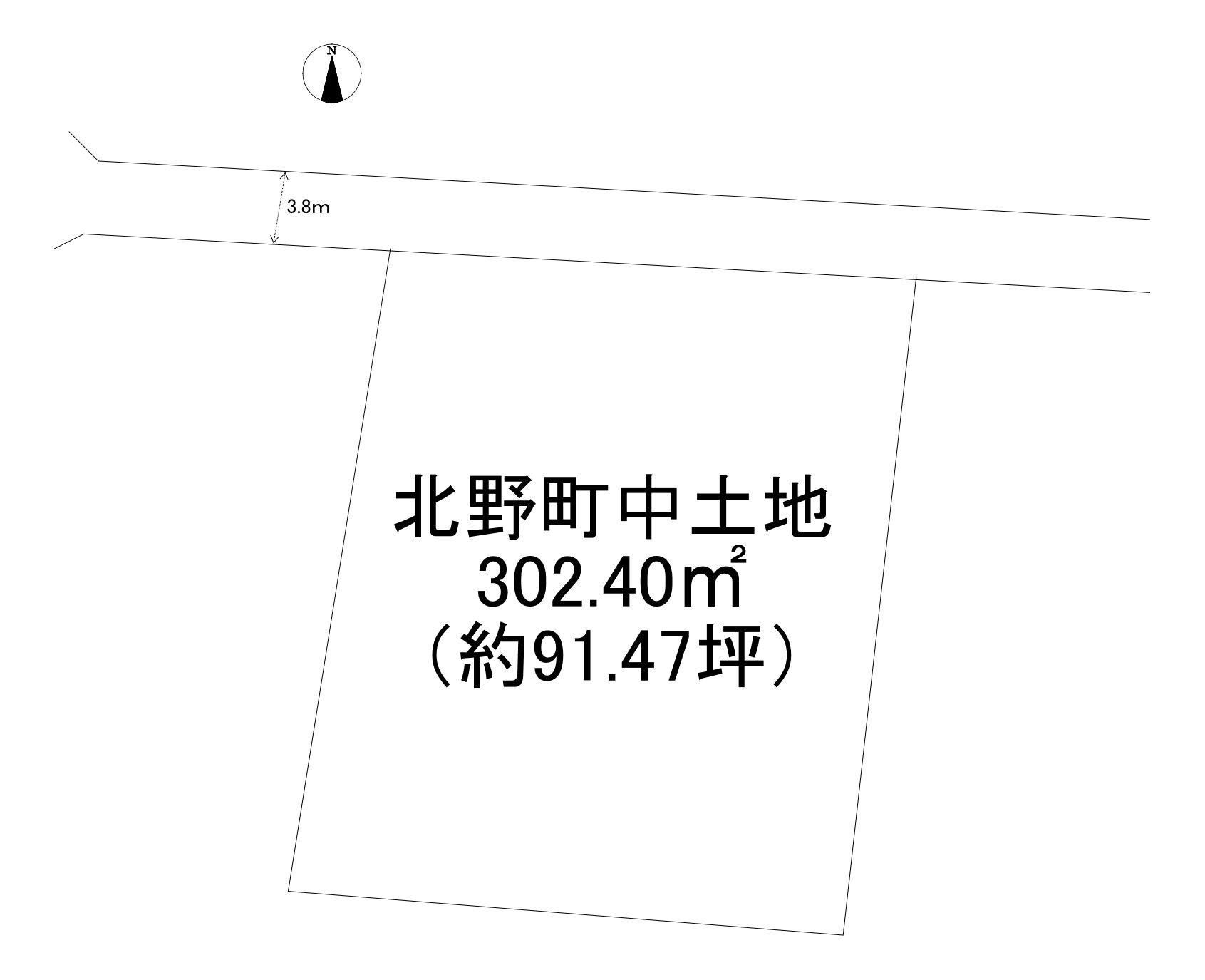 久留米市北野町　売り土地の区画図