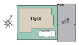 立川市一番町2丁目　新築戸建　全1棟の区画図