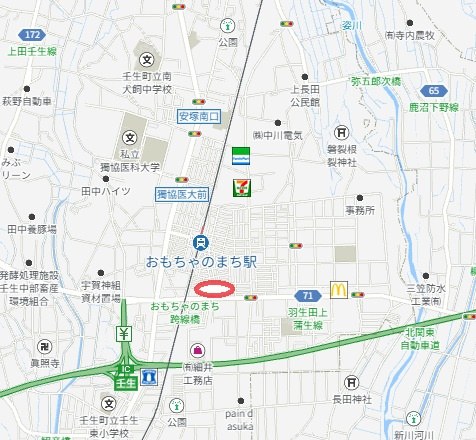 下都賀郡壬生町幸町１丁目　土地の地図