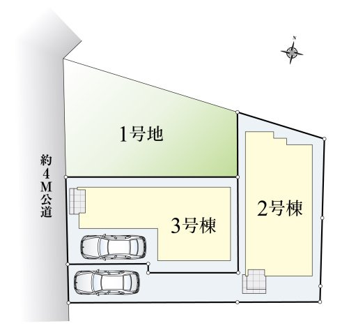 練馬区平和台3丁目 全3区画 3号棟の区画図