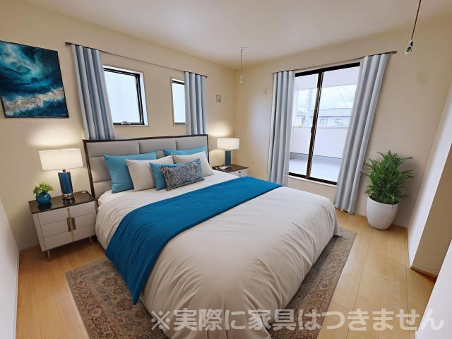 新築戸建・新築建売　福島市笹谷字塗谷地【長期優良住宅】笹谷小・信陵中の洋室|※家具を配置した場合のイメージ図になります！実際に家具はつきません。