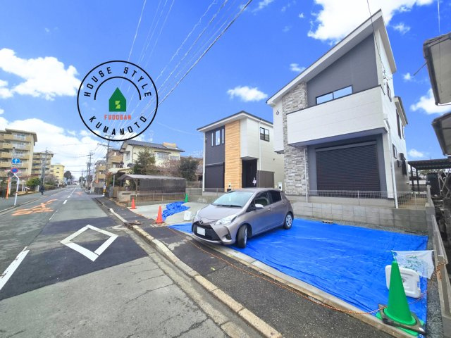熊本市北区楠1丁目第3₋2棟(2号棟)の前面道路含む現地写真|見学の時間などお気軽にお問い合わせ下さい。