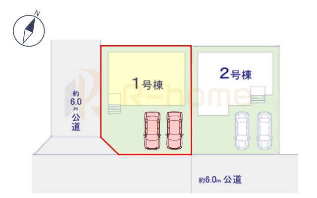 取手市井野9期　新築戸建て　1号棟の区画図|大きなお買い物だからこそ、メリット・デメリットを伝えさせて頂きます。
R-homeにお任せください♪