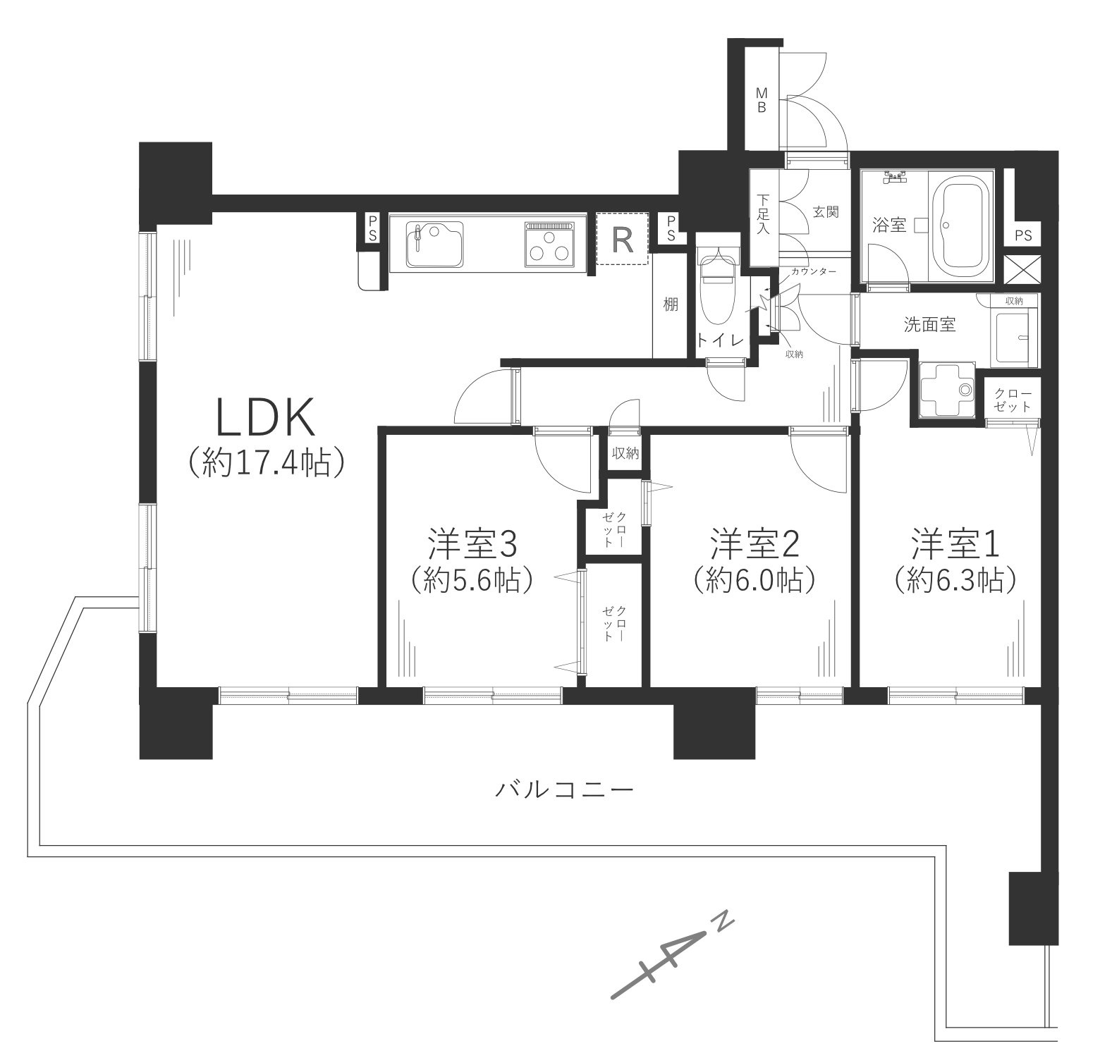 グランシティ横濱保土ヶ谷の間取り