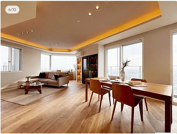 【居間・リビング】 | ★仲介手数料無料★PRISM TOWER（眺望良好・天候次第で富士山が望めます）