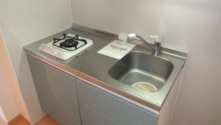 第3エーデルハイムのキッチン|ガスコンロ1口タイプのキッチンです