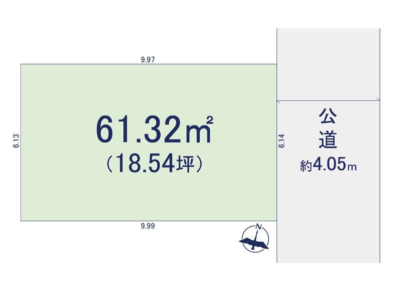 敷地面積18.54坪　売地　ふじみ野市桜ケ丘