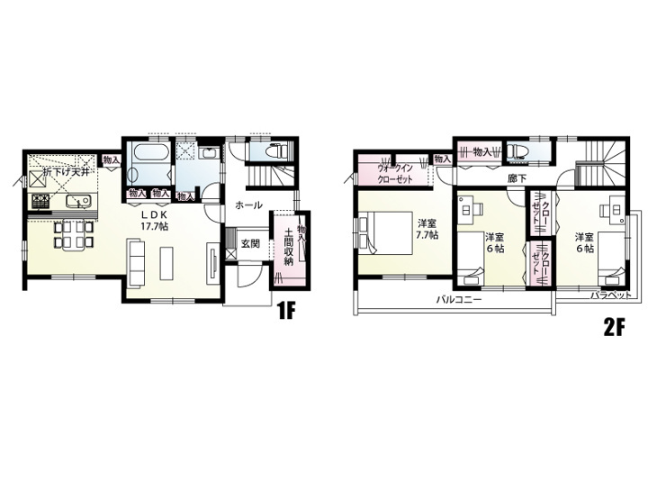 栃木市箱森　新築戸建の間取り