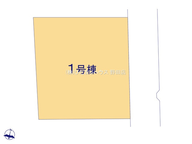 流山市江戸川台西9期　新築戸建　1号棟の区画図|一方 ： 東 4m 公道