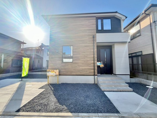 流山市江戸川台西9期　新築戸建　1号棟の外観|デザイナーズのようなお洒落な外観です(^^♪					
