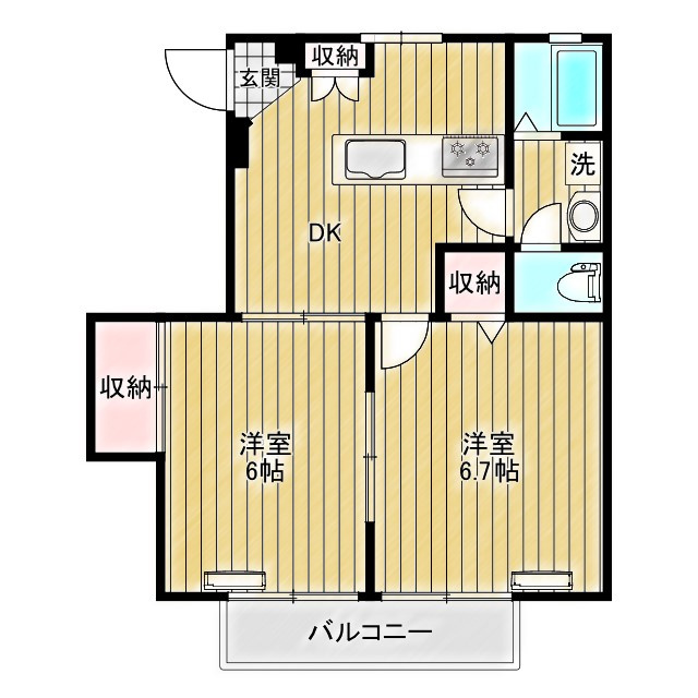 リバーサイドメゾンAの間取り