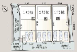秦野市堀山下第8　新築戸建　全3棟3号棟の区画図