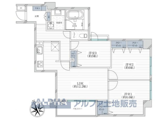 ベルクレール立川錦町の間取り|【Floor plan】
◆採光と風◆家事導線も比較的良好で、2面採光と風通しの良さで過ごしやすい麗(うら)らかな気分にさせてくれるリビングダイニングルーム