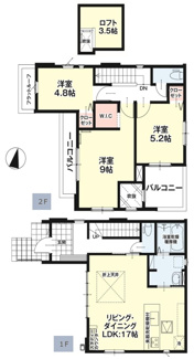 【間取り】 | 【仲介手数料無料！！】八王子市鹿島　新築戸建て（全2棟）1号棟　5198万円 | 1号棟間取図