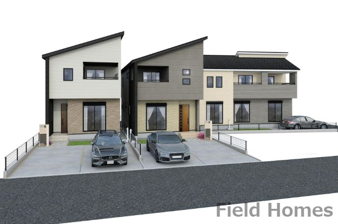 厚木市三田新築戸建て　1号棟の外観パース|外観イメージ「厚木市三田新築戸建て」