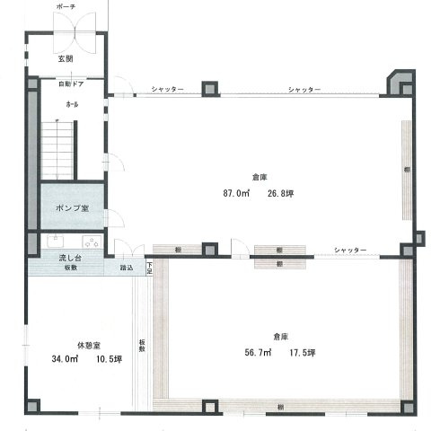 寿４丁目事務所兼住宅　戸建（中古）の間取り|１F平面図　212.22㎡