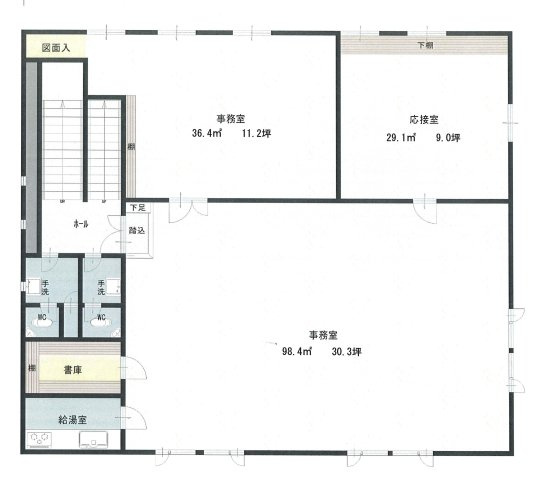 寿４丁目事務所兼住宅　戸建（中古）の間取り|2F平面図　206.55㎡