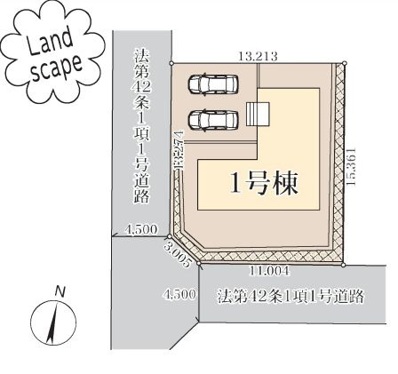 厚木市毛利台2丁目新築戸建て　1号棟の区画図|区画図「厚木市毛利台2丁目新築戸建て」